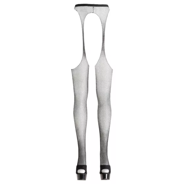Cottelli - meia arrastão erótica - preta - L/XL
