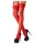 Cottelli - Meia 7/8 rendada - vermelho - 5/XL