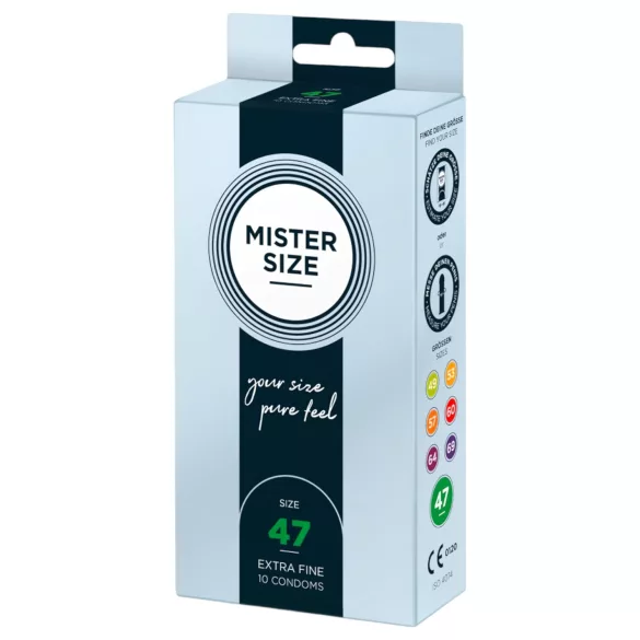 Mister Size - preservativo fino - 47mm - caixa com 10 unidades