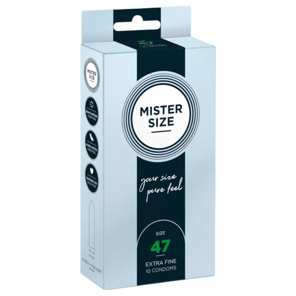 Mister Size - preservativo fino - 47mm - caixa com 10 unidades