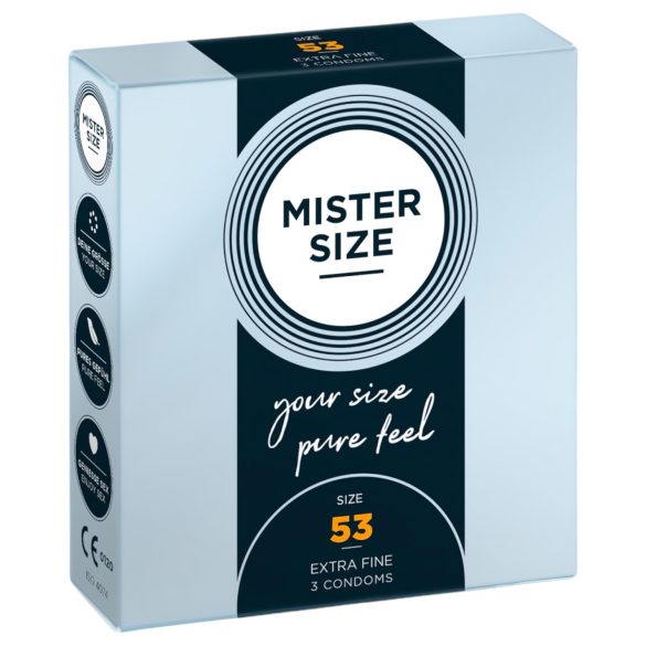 Mister Size - preservativo fino - 53mm - embalagem com 3 unidades
