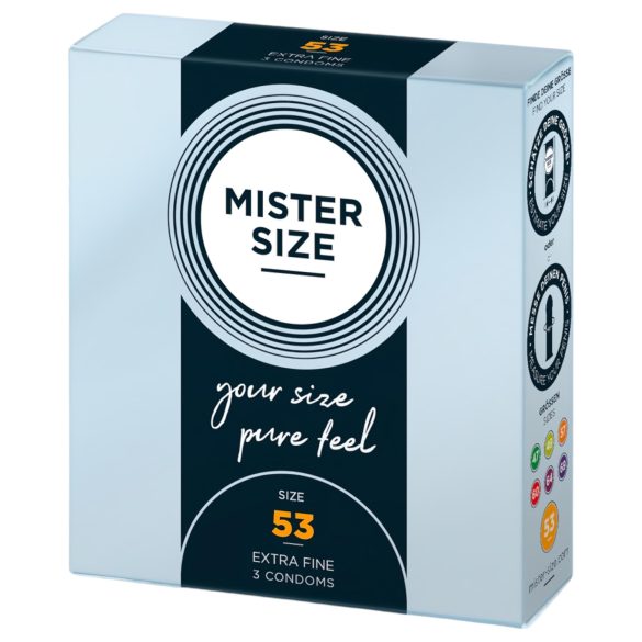 Mister Size - preservativo fino - 53mm - embalagem com 3 unidades