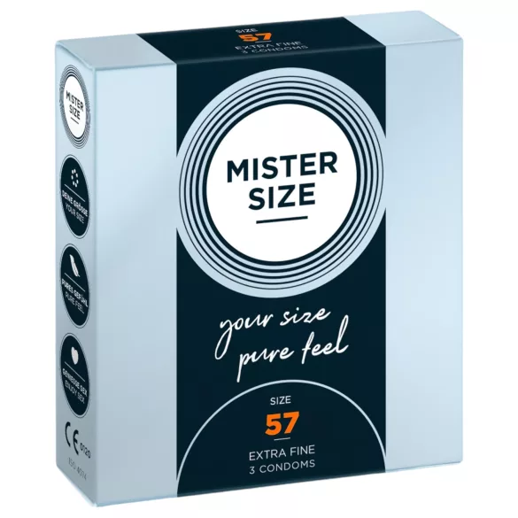 Mister Size - preservativo fino - 57mm - 3 unidades