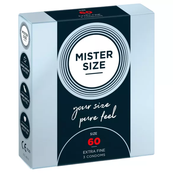 Mister Size - preservativo fino - 60mm - caixa com 3 unidades