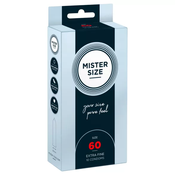 Mister Size - preservativo fino - 60mm - caixa com 10 unidades