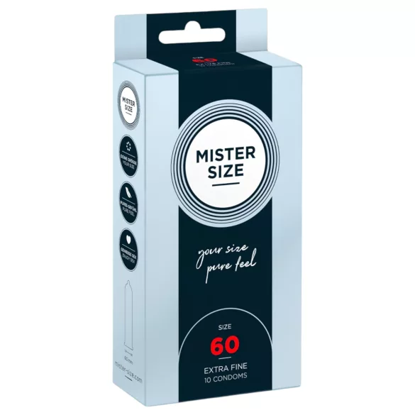 Mister Size - preservativo fino - 60mm - caixa com 10 unidades