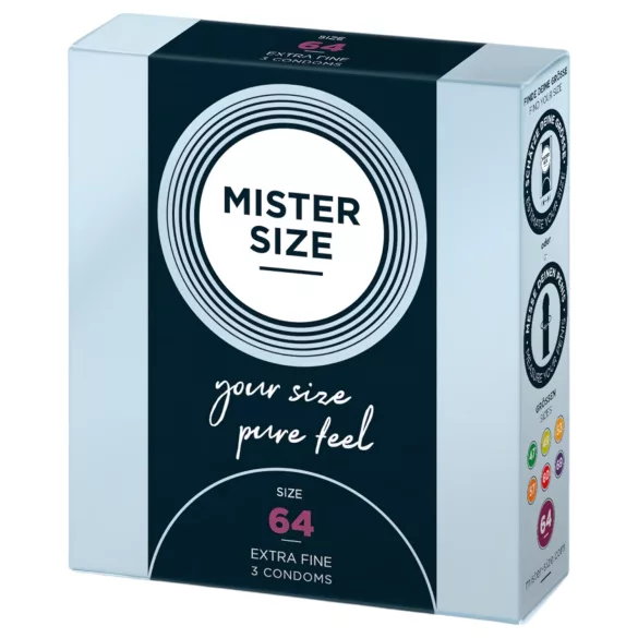 Mister Size - preservativo extra fino - 64mm - embalagem com 3 unidades