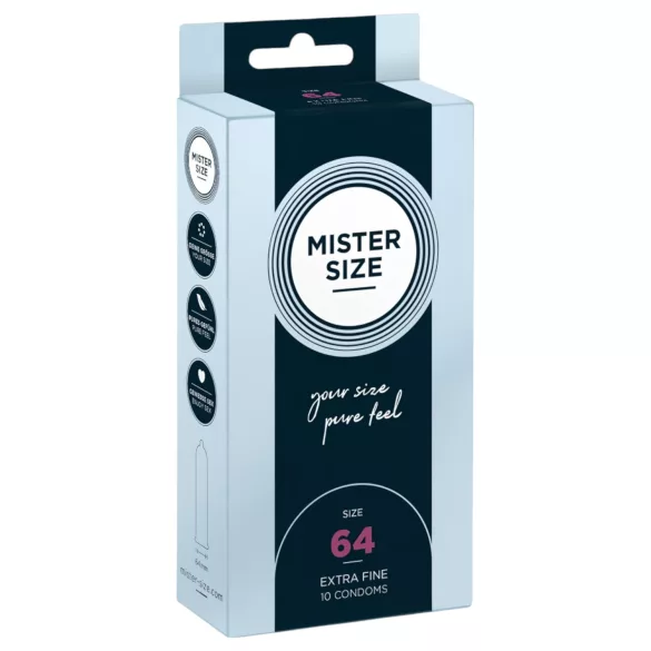 Mister Size - preservativo fino - 64mm - caixa com 10 unidades