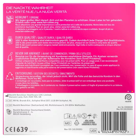 Durex - Pleasure Me preservativos (40 unid.)