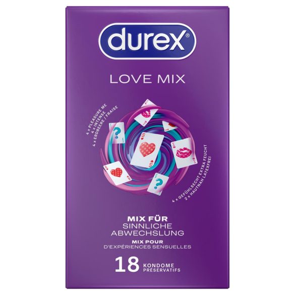 Durex Love Mix - preservativos sortidos - pacote com 18 unidades