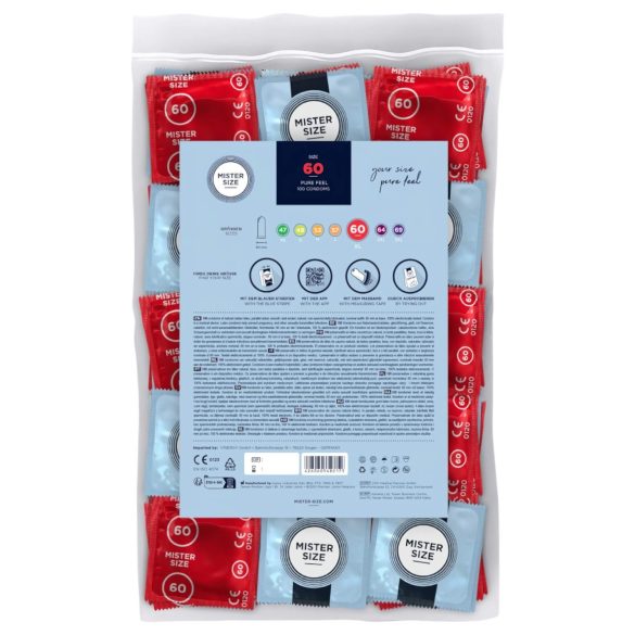 Mister Size - preservativo fino - 60mm - caixa com 100 unidades