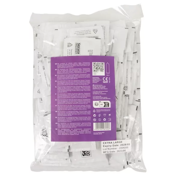 Secura Berinjela - preservativo grande - 60mm - 100 un.