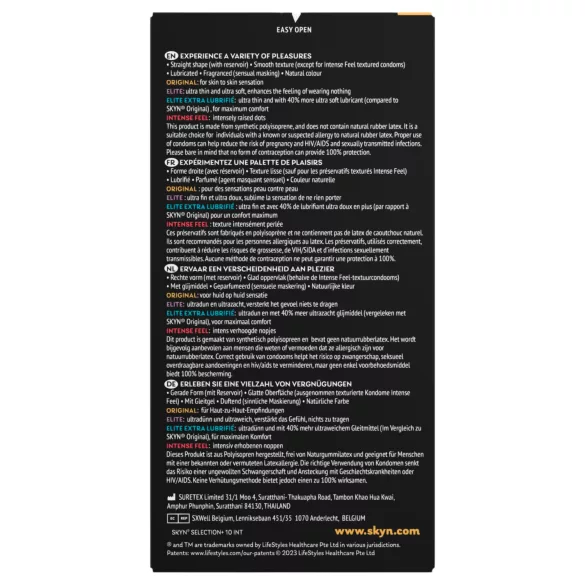 SKYN Selection+ - seleção de preservativos sem látex (10 unid.)