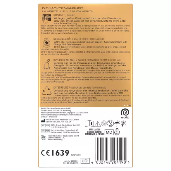 Durex Hautnah XXL - preservativo extra grande - 10 unidades