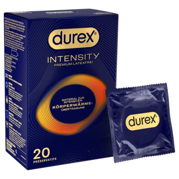 Durex Intensity - preservativo fino sem látex - caixa com 20 unidades