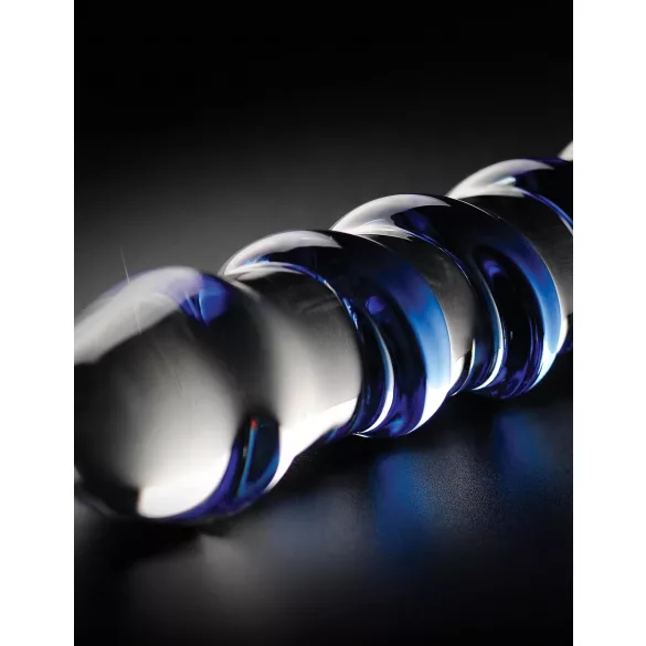 Icicles No. 5 - dildo de vidro espiral - transparente azul