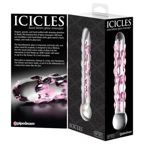 Icicles No. 7 - dildo de vidro com textura de pérolas