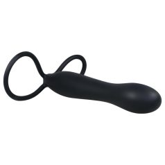   You2Toys - Dildo anal especial com anel peniano - silicone preto