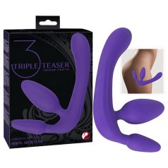 Triplo - dildo strap-on sem arnês - silicone roxo