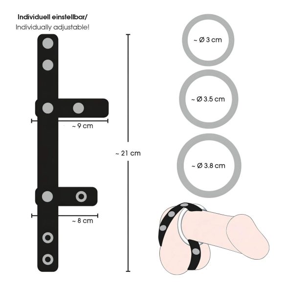Bad Kitty - anel peniano e para escroto - couro preto