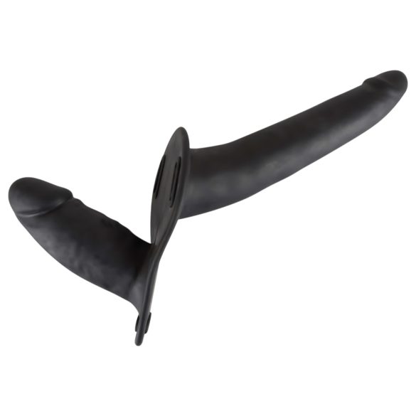 You2Toys - Cinta com dildo duplo em silicone preto