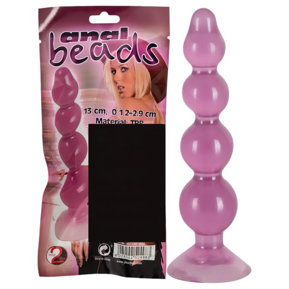 You2Toys - plug anal com bolinhas - ventosa - silicone roxo