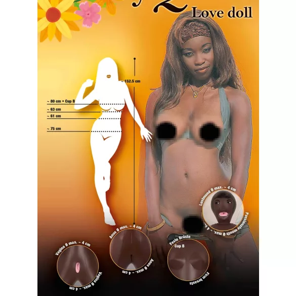You2Toys - Boneca inflável realista feminina - pele negra
