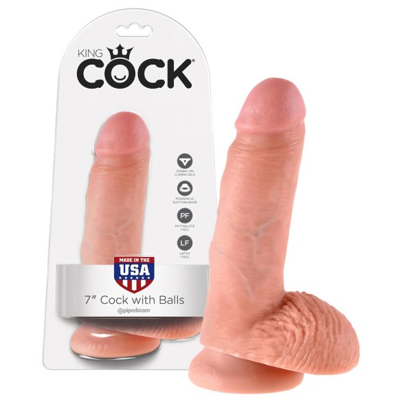 King Cock - dildo com escroto 18cm - cor natural