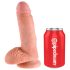 King Cock - dildo com escroto 18cm - cor natural