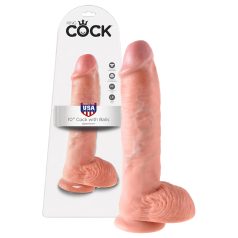 King Cock - Dildo realístico com escroto 25cm - cor natural