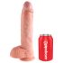 King Cock - Dildo realístico com escroto 25cm - cor natural