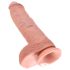 King Cock - Dildo realístico com escroto 25cm - cor natural