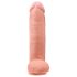King Cock - dildo realístico grande com escroto - 30 cm - cor natural