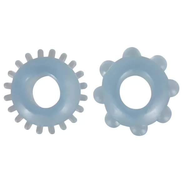You2Toys - anel peniano duplo - silicone transparente azul