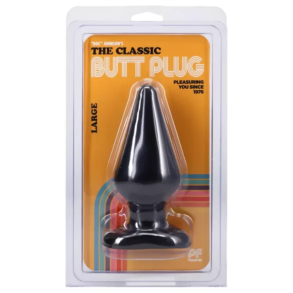 Doc Johnson - plug anal clássico grande - preto 14,5cm