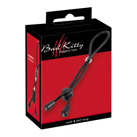 Bad Kitty - anel peniano e escrotal em silicone - preto