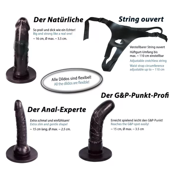 You2Toys - Conjunto de cinta com dildo - preto