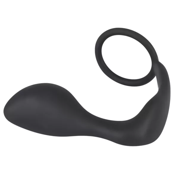 Black Velvets - plug anal com anel peniano - silicone preto
