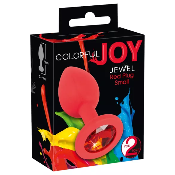 You2Toys - Colorful JOY - plug anal de silicone - pequeno (vermelho)