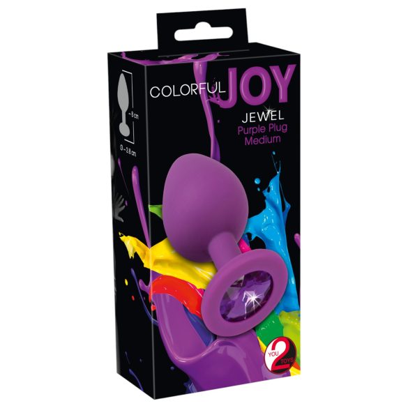 Colorful JOY - plug anal silicone médio - roxo