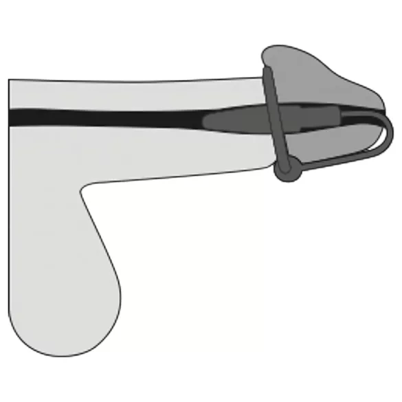 Plug peniano - anel de glande em silicone com dilatador cônico (roxo‑prata)