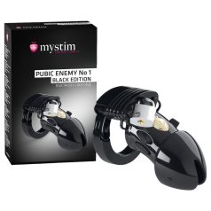  mystim - gaiola peniana elétrica - Black Edition PUBIC ENEMY No 1 - preto