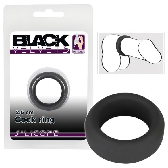 Black Velvets - anel peniano grosso - silicone preto - 2,6cm