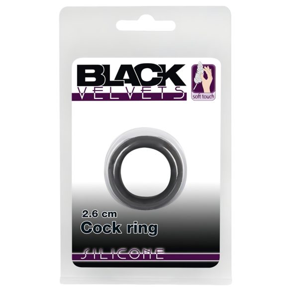 Black Velvets - anel peniano grosso - silicone preto - 2,6cm