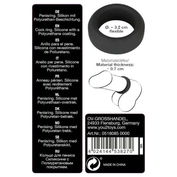 Black Velvets - anel peniano grosso 3,2cm - silicone preto