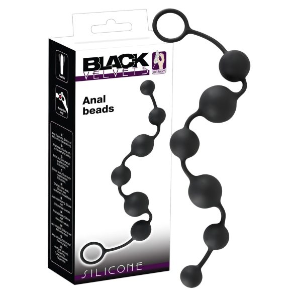 Black Velvets - dildo anal com esferas - silicone preto