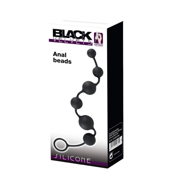 Black Velvets - dildo anal com esferas - silicone preto