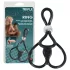 You2Toys - Anel peniano triplo ajustável com anel escrotal - silicone preto