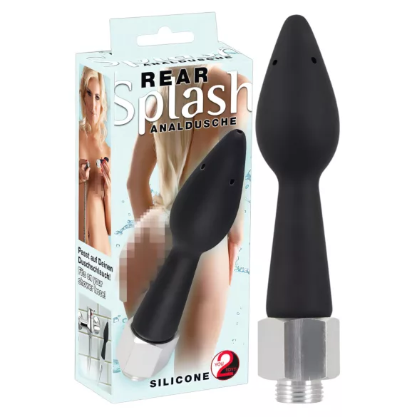 You2Toys - chuveirinho anal - ponta cônica - silicone preto