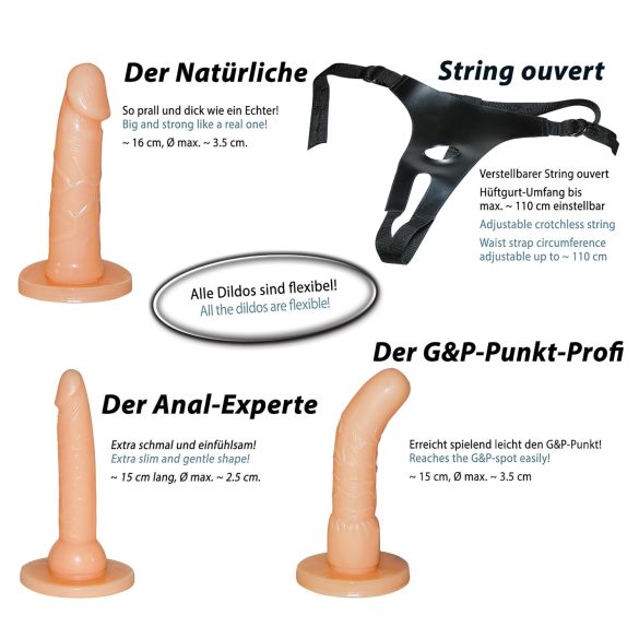 You2Toys - Conjunto de dildo strap-on - cor natural